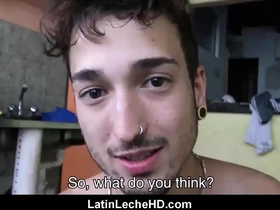 Gay spanish latino guy paid to fuck straight married guy for cash inside abandoned building